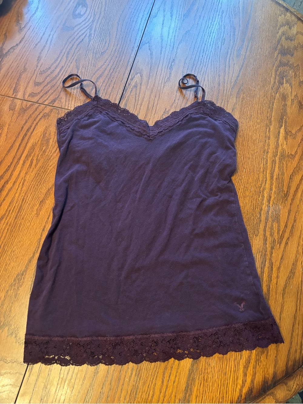 VTG Y2K American eagle lace trim cami tank top purple size L